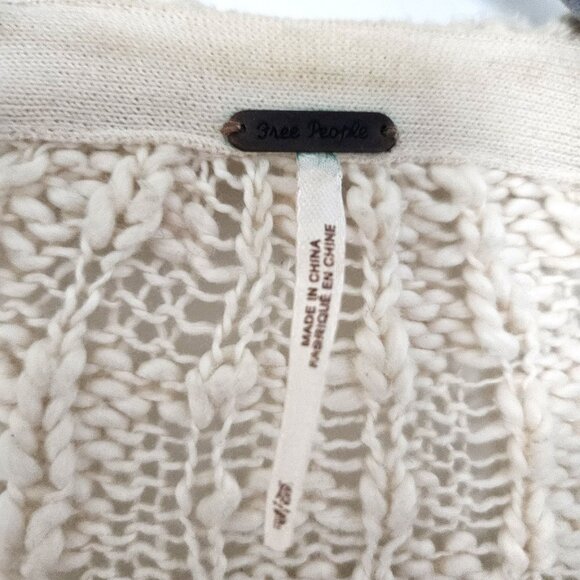 Free People Cream Fun Times Cardi Cardigan Sweater Womens XS - Picture 4 of 6